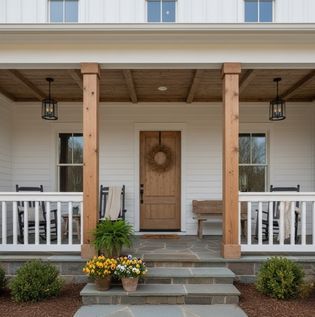 Warm Farmhouse-Inspired Portico Design