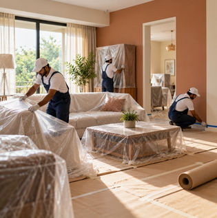 Furniture Moving and Floor Protection Before Painting