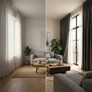 Choosing Curtain Colours Based on Space and Light