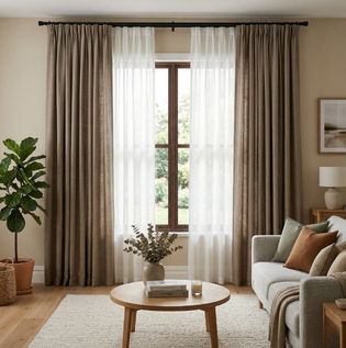 Mixing Curtain Colours and Styles for Living Rooms