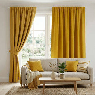 Adding Colour to Living Room with Curtains