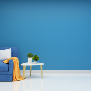  Reading Corner With Blue Wall Design - Asian Paints