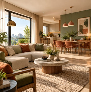 Modern Apartment Interior Colour Scheme in Bangalore