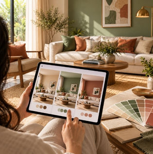 Digital Colour Visualiser Previewing Paint Shades on Living Room Walls