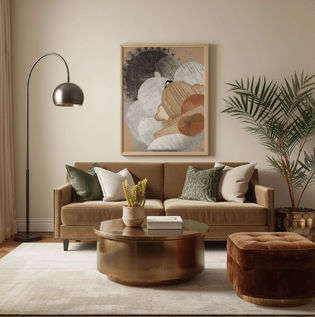 Contemporary Luxe Living Room Using Soft White Butter Walls