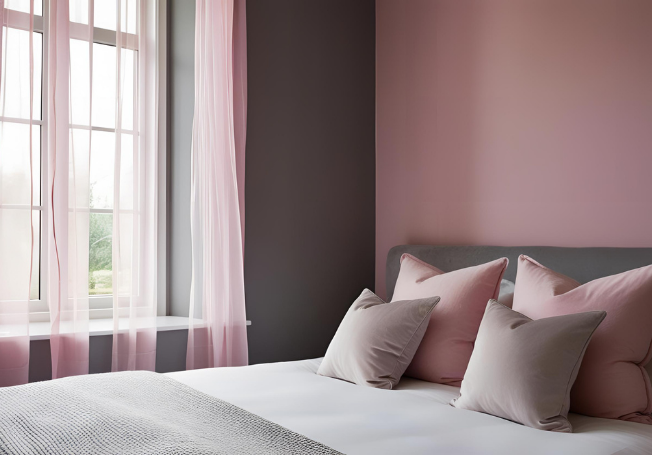Grey and Pink Walls - Asian Paints