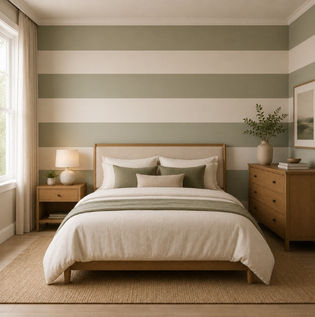 Use horizontal stripes to widen the space