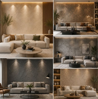 Stucco Texture Ideas for Modern Living Rooms