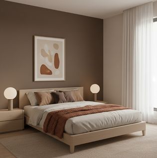 Earthy Two-Tone Bedroom Wall Paint Ideas