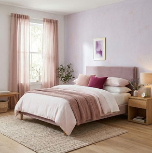 Soft Pink and Purple Bedroom Combination