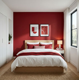 Bold Red and White Bedroom Look