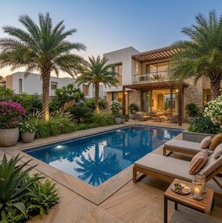 Framing the Pool with Lush Greenery