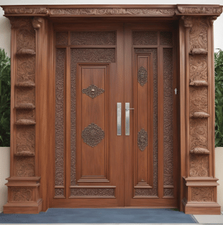 African Teak Wood Door - Asian Paints