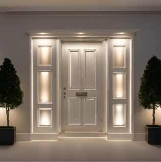 Lighted Panel Teak Wooden Door - Asian Paints