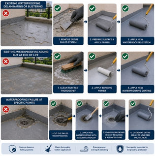 Repairing Cracks and Restoring Old Waterproofed Surfaces