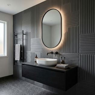 Embossed Wallpaper for Statement Bathroom Walls