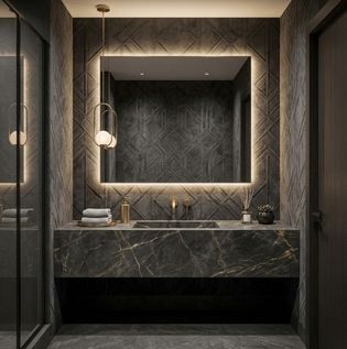 Luxurious Flock Wallpaper for Elegant Bathrooms