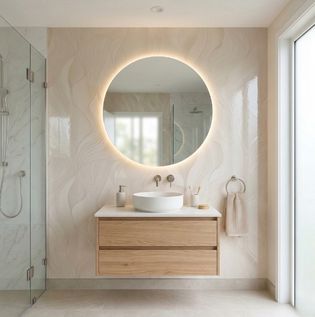 Glossy Mylar Wallpaper for Modern Bathroom Design