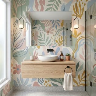 Eco Friendly Non Woven Wallpaper for Bathrooms