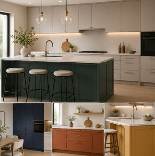 Bold Kitchen Cabinet Colours as a Focal Point