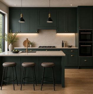 Statement Kitchen Cabinets in a Single Bold Colour