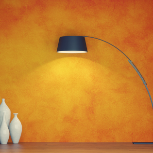Orange Textured Wall Design - Asian Paints