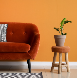 Shades Of Orange Wall Design - Asian Paints
