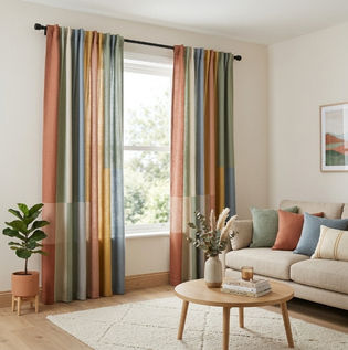  Multi-coloured Curtains for Neutral Interiors