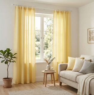 Pastel Yellow Curtains for Soft Neutral Interiors