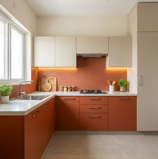 Orange Kitchen Colour as per Vastu