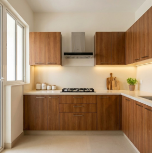 Woody Brown Kitchen Colour as per Vastu