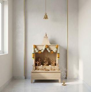 White Colour for Pooja Room