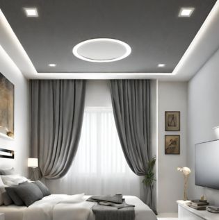 Grey and White False Ceiling - Asian Paints