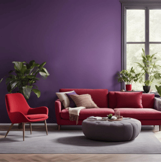 Violet and Red Wall Combination - Asian Paints