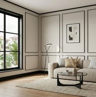 Soft Light Walls with Black Trim for Striking Definition