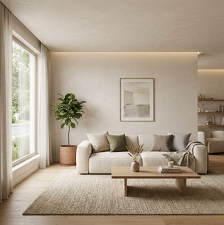 Subtle and Minimal Living Room Wall Design