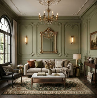Elegant Victorian-Inspired Living Room Walls