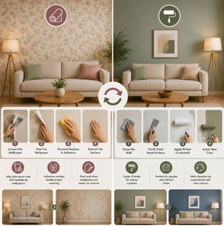 Wallpaper Removal and Repainting Process for Home Updates