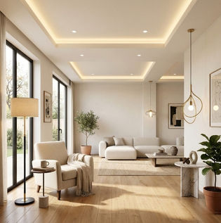 Layered Lighting That Complements Natural Daylight