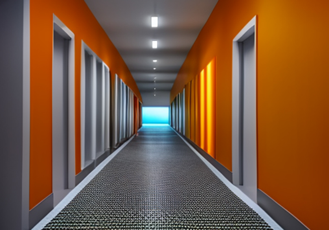 Orange shiny emulsion paint for hallway interior walls - Asian Paints