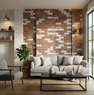 Red and White Brick Wall