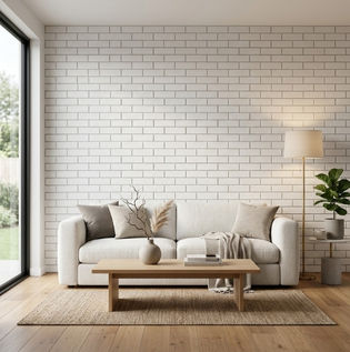 White Brick Tile Wall