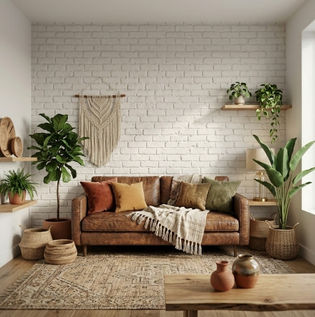 White Brick Walls for Boho Homes