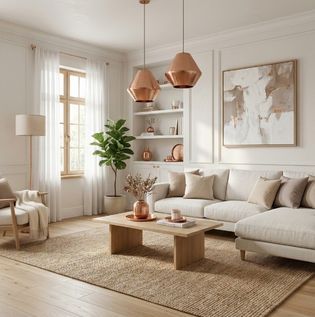 White and Copper for Warmth and Character