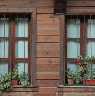 Brown Coloured Window Grill - Asian Paints