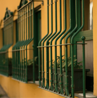 Green Coloured Window Grill - Asian Paints