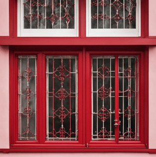 Red Coloured Window Grill - Asian Paints