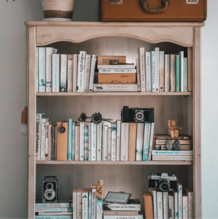 Industrial Wooden Bookshelf - Asian Paints 