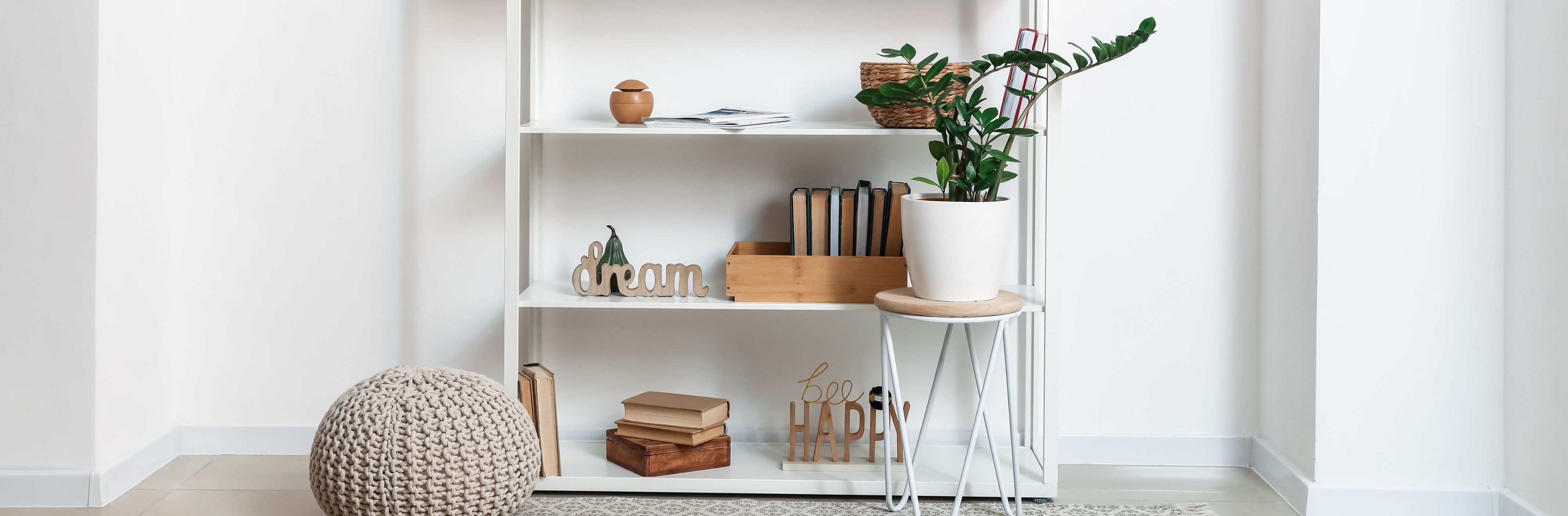 Wooden Metal Bookshelf - Asian Paints