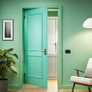 Fresh mint green wooden door paint colour - Asian Paints